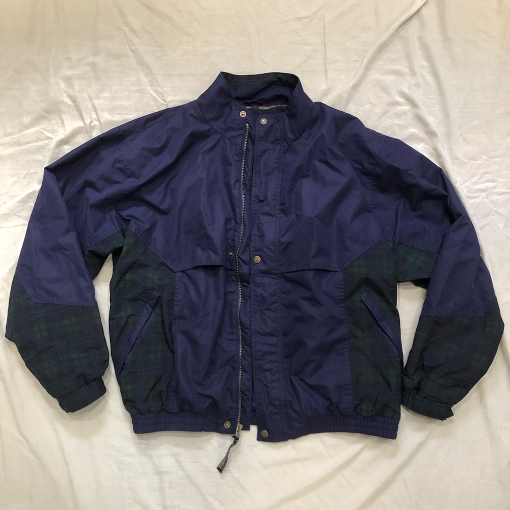 Sun Mountain Sports Dark Purple Green Plaid Jacket